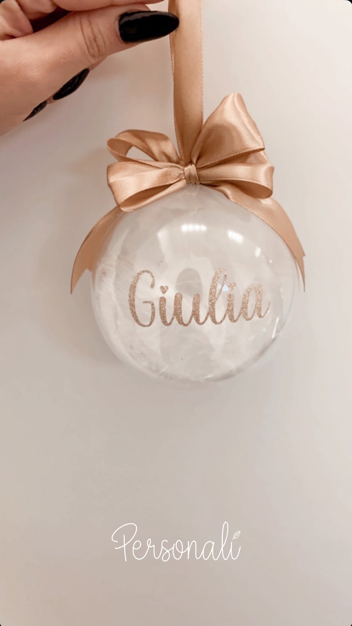 🪶Boccia di Natale con piume