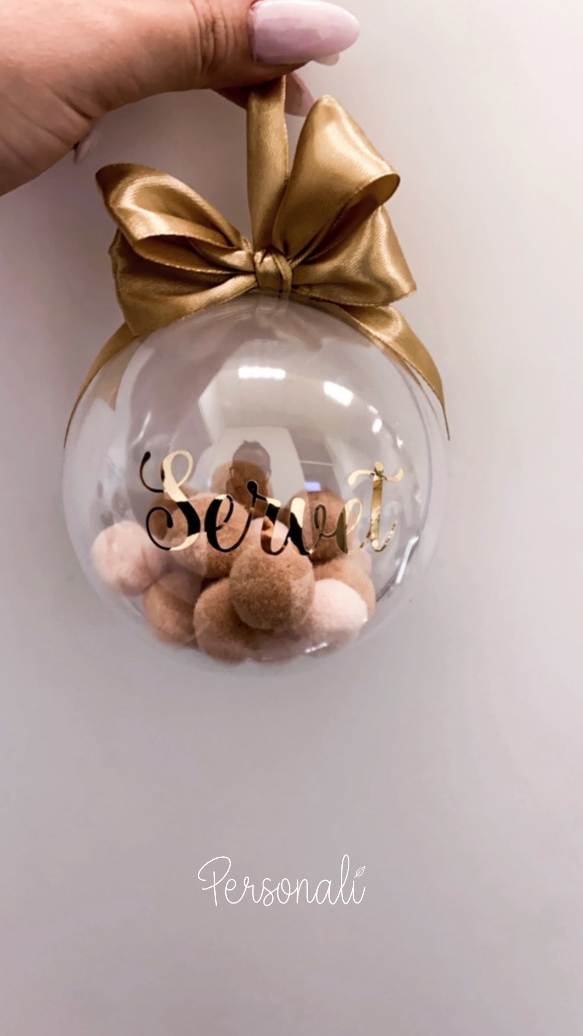 Boccia di Natale con pom poms🎄