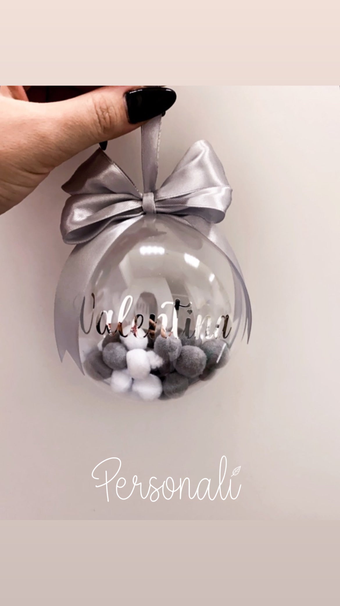 Boccia di Natale con pom poms🎄